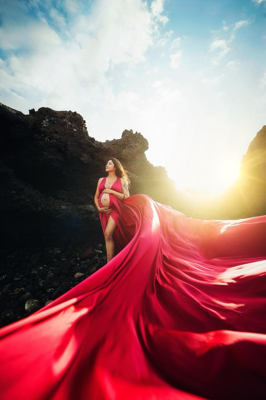 Фотосессия беременности на Тенерифе — съёмка для будущих мам. Таня Боннет | Профессиональный фотограф на Тенерифе — Летящие платья