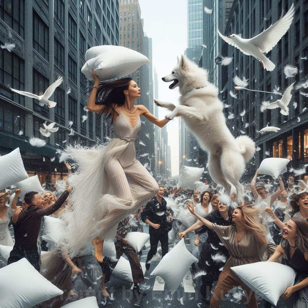Virtual Pillow Fight Day was created with AI. Emin Kuliyev — Award-Winning Wedding Photojournalist NYC & USA | Best Wedding Photographer Known for Candid, Timeless Moments
