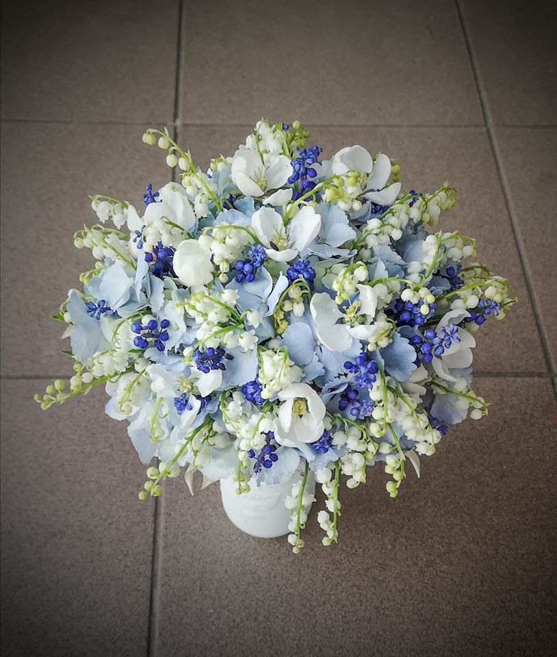 Līgavas pušķi zilos toņos. Event design, decoration, floristry, gift, Irina Novika, Riga, Latvia