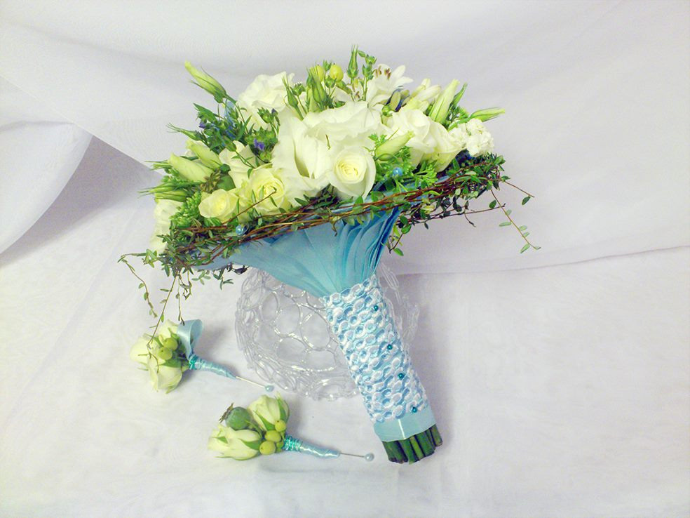 Līgavas pušķi zilos toņos. Event design, decoration, floristry, gift, Irina Novika, Riga, Latvia