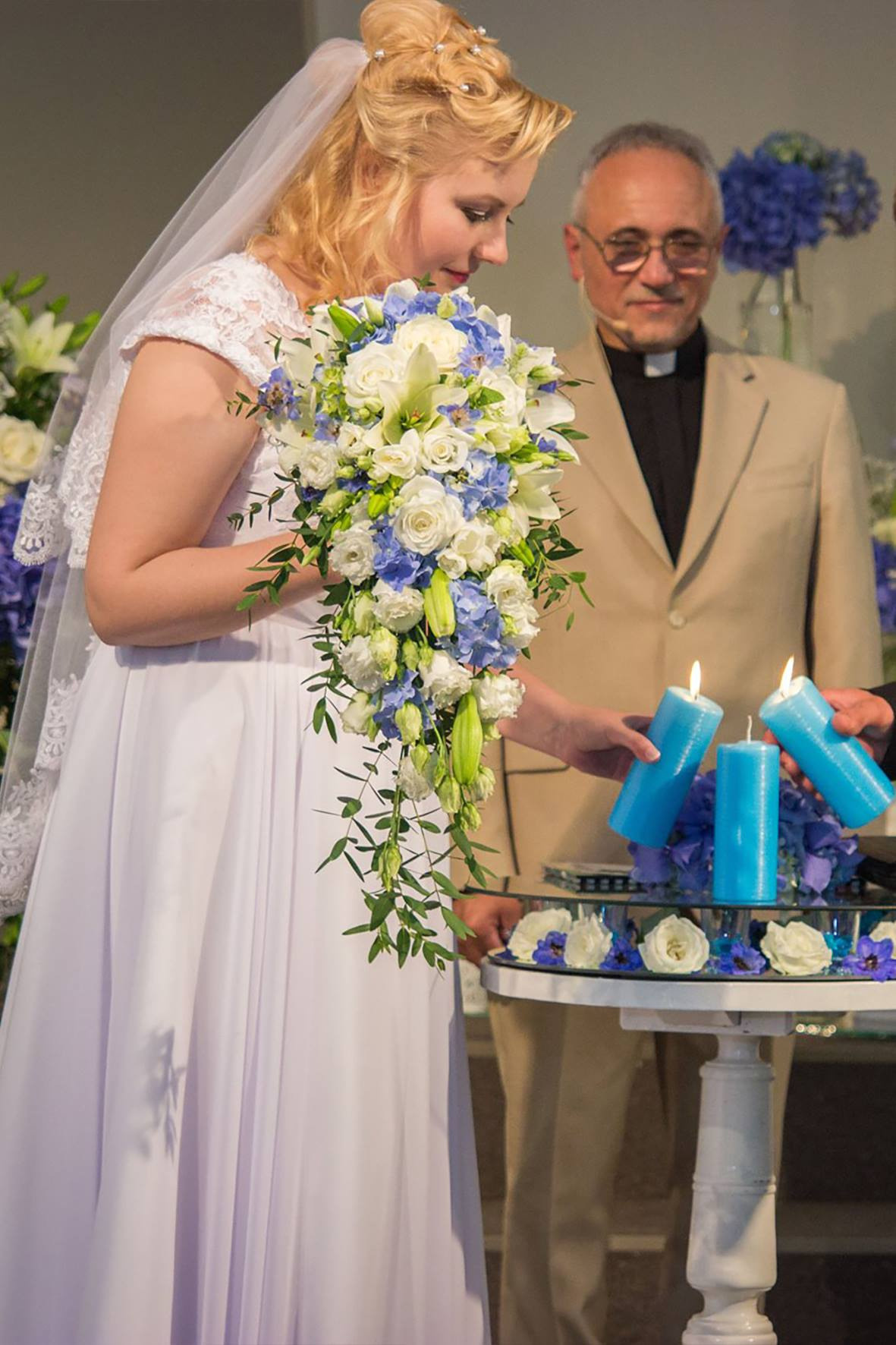 Līgavas pušķi zilos toņos. Event design, decoration, floristry, gift, Irina Novika, Riga, Latvia