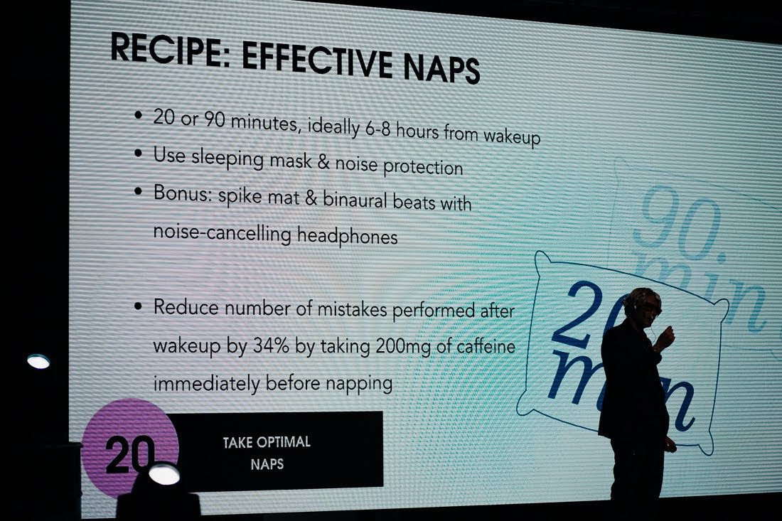 Biohakeru konference 2019 RISEBA hallē par miegu, uzturu, gavēšanu, rū