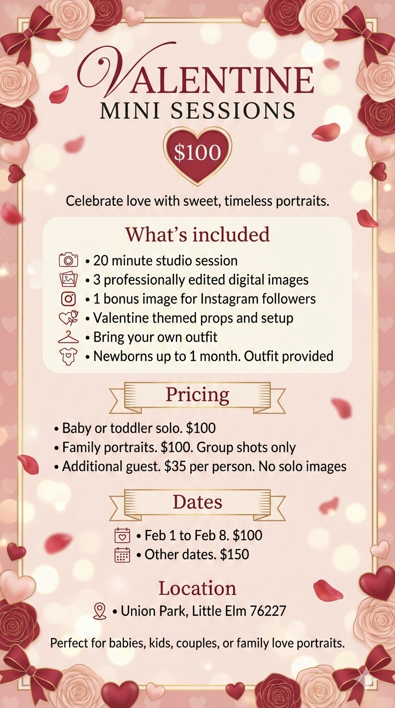 Valentine Session. AP Lens Photography | Newborn, Maternity, Milestone & Family Photographer Little Elm TX