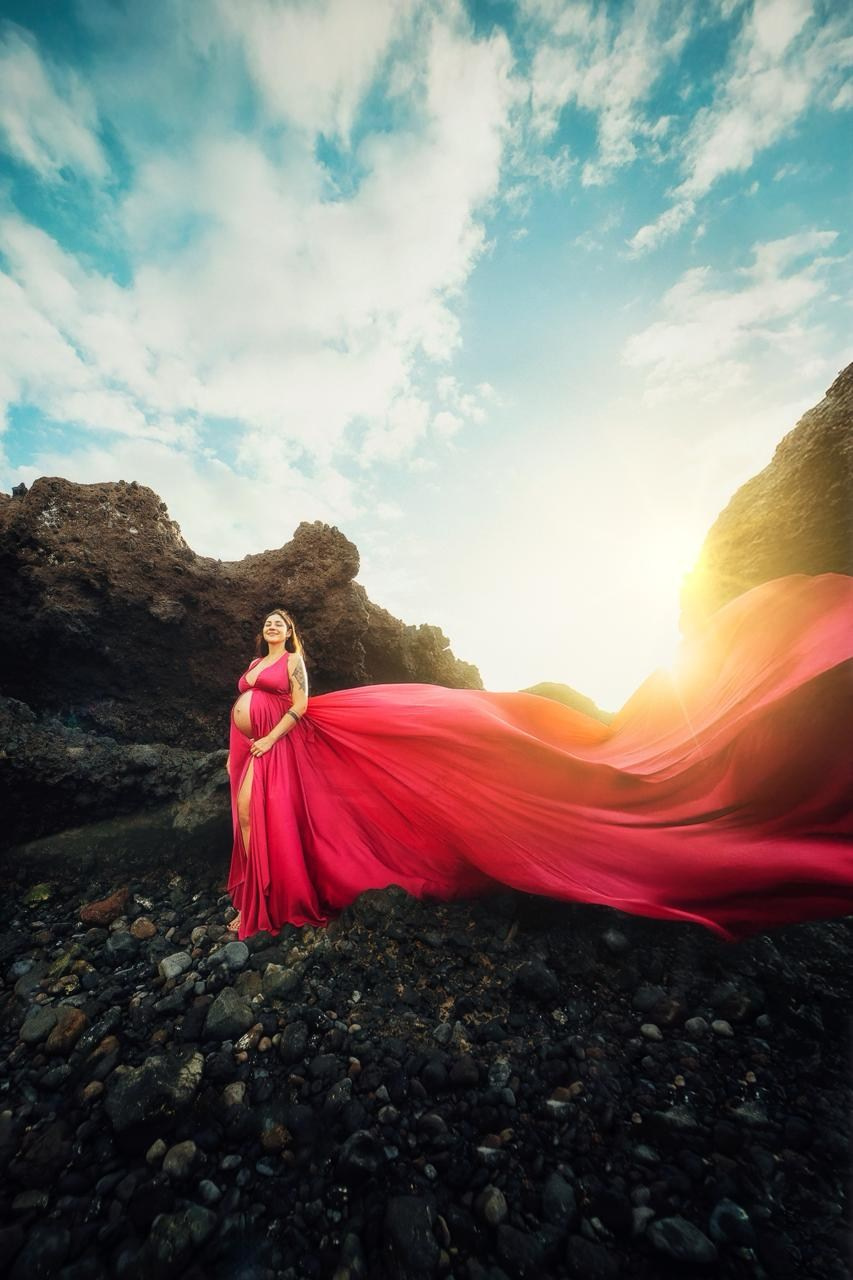 Фотосессия беременности на Тенерифе — съёмка для будущих мам. Таня Боннет | Профессиональный фотограф на Тенерифе — Летящие платья