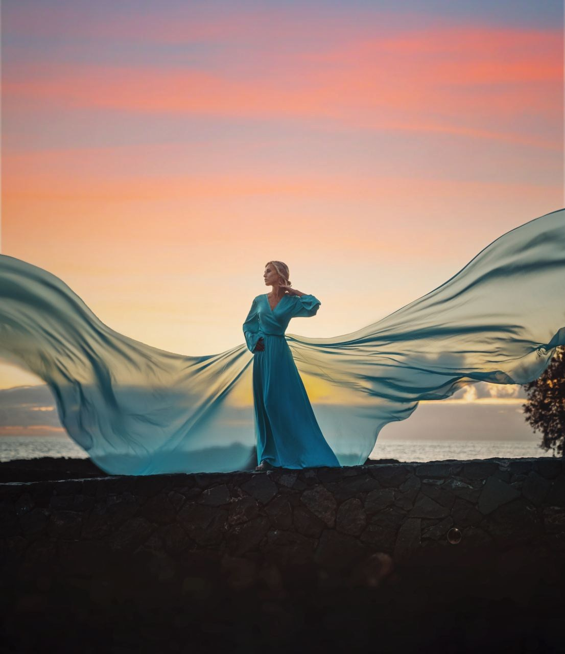 Sesión con vestido volador en Tenerife. Fotógrafa de familias, bodas, comuniones, newborn, premamá en Tenerife | Sesiones con vestidos voladores | Tania Bonnet
