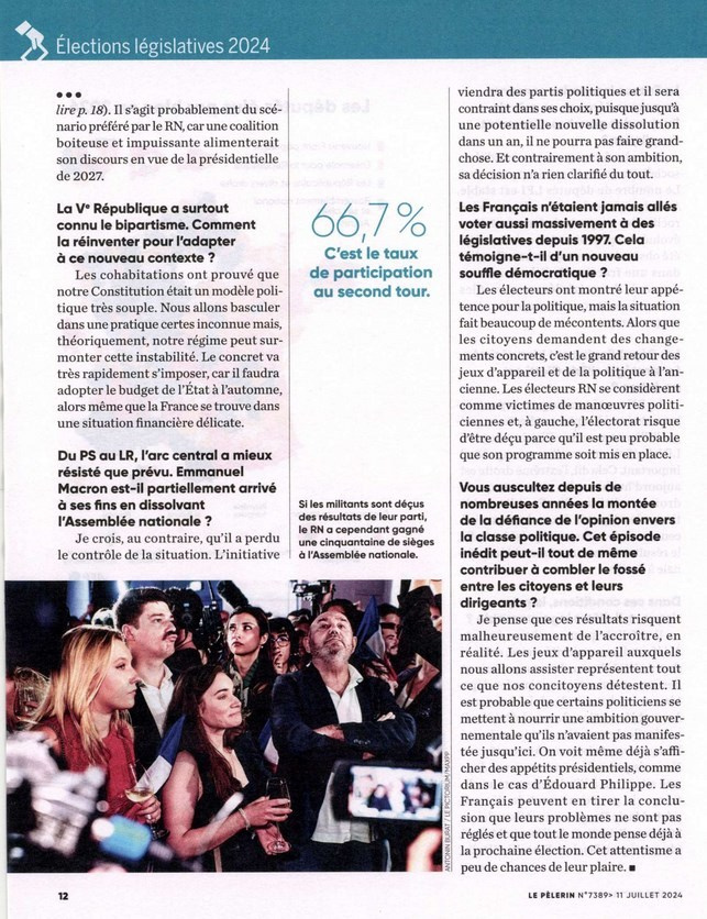 Le Pèlerin, 11 juillet 2024