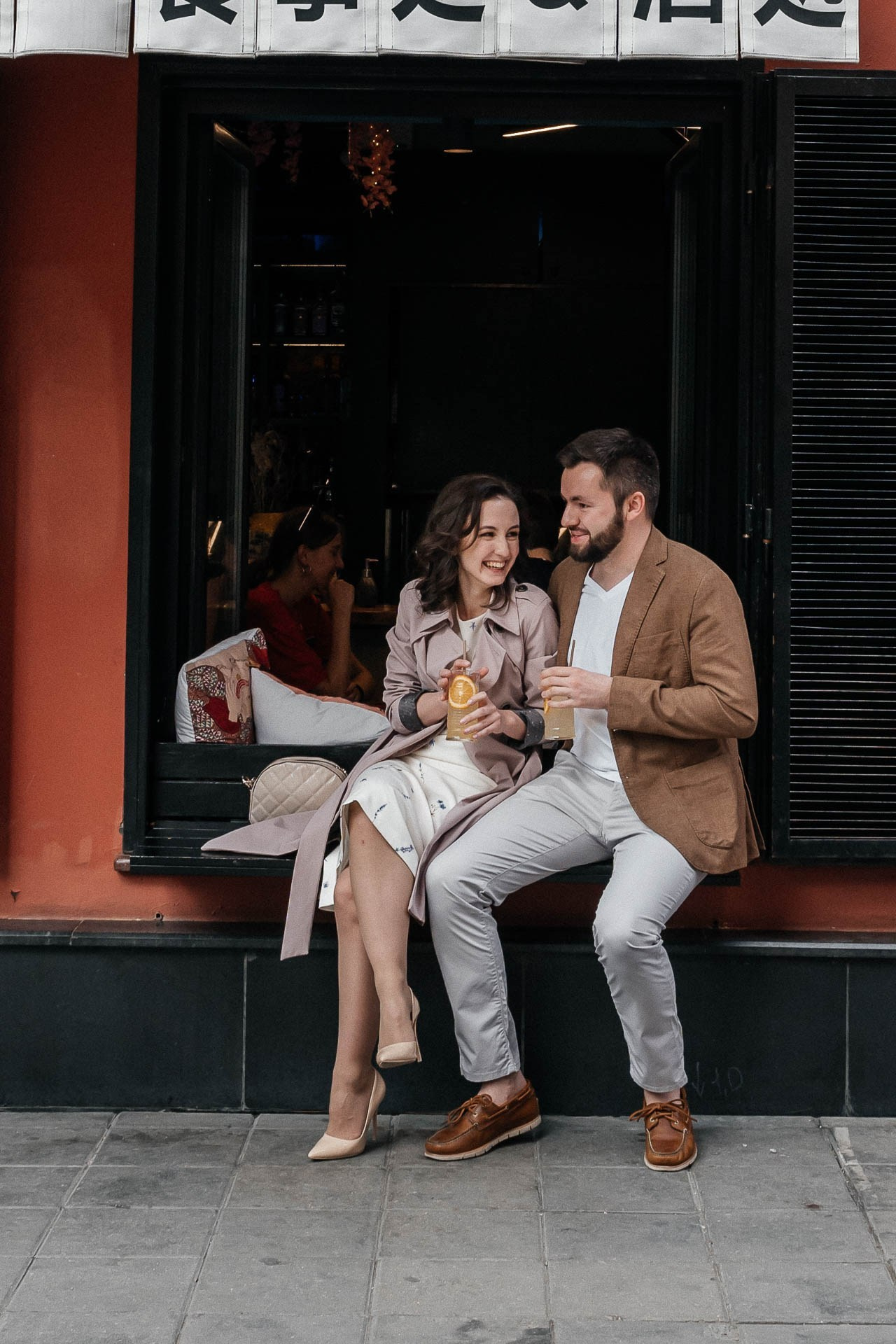 Toronto engagement photographer romantic moment Ksenia and Artem.