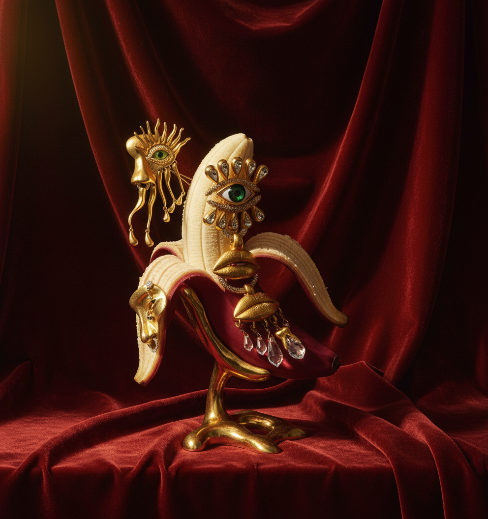Imaginární kampaň Dalí & Schiaparelli: šaty s humrem. Adeliia Korinek — multimediální umělkyně | rodinné příběhy & fashion filmy