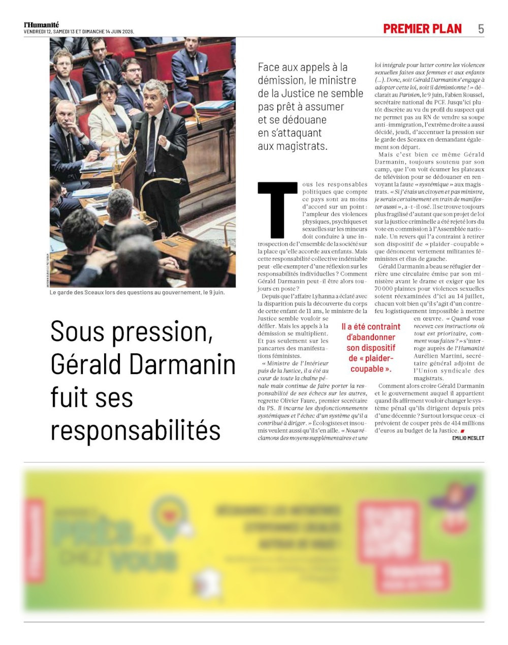 L'Humanité, 12 juin 2026