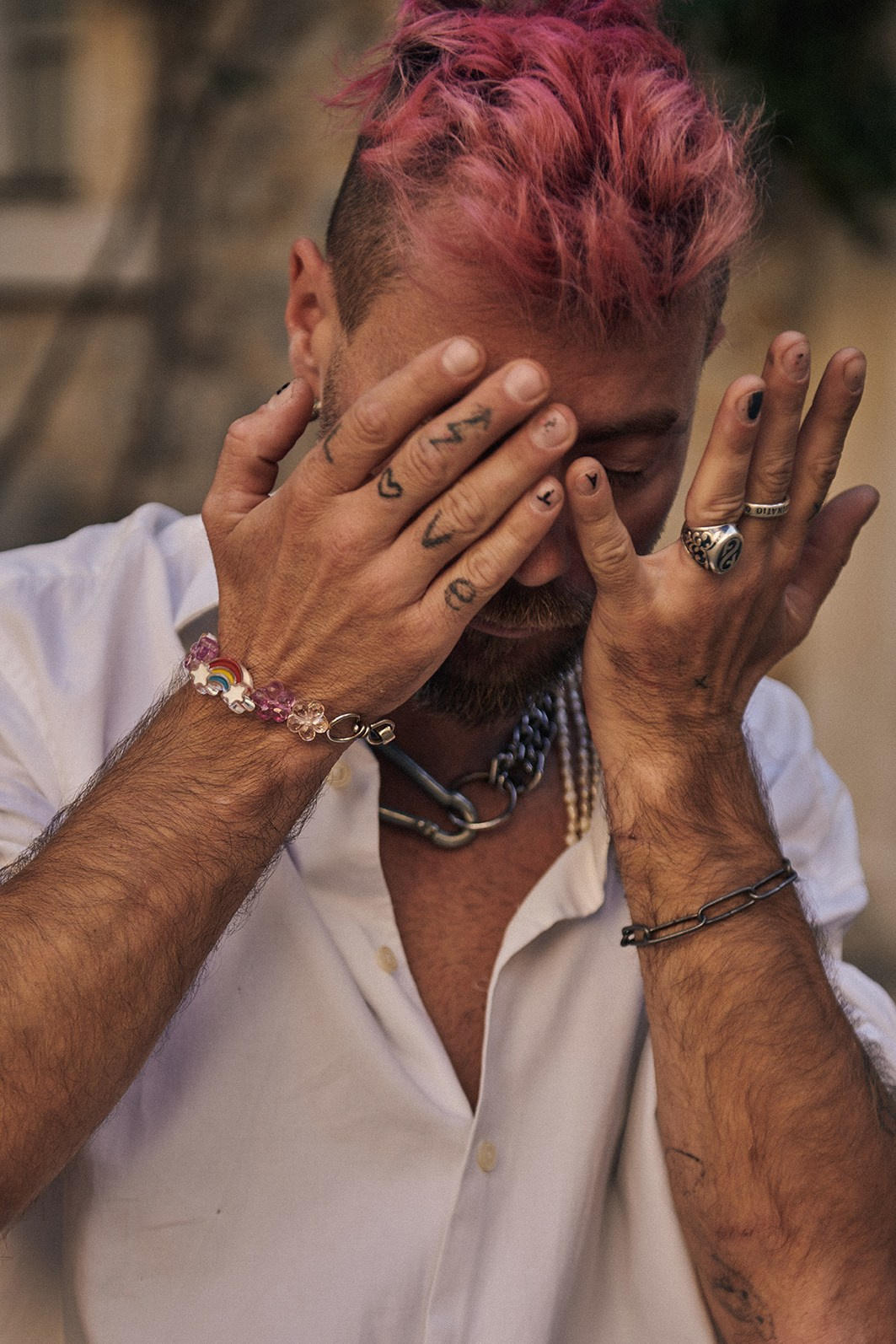 Fashion campaign for a clothing brand, photographed in a old town  in natural light