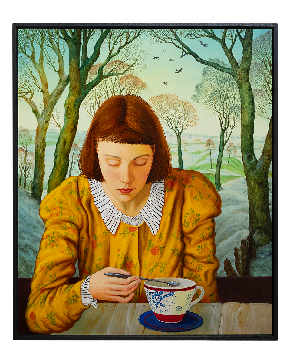 Portrait with a Cup of Tea. ELEN BEZHEN