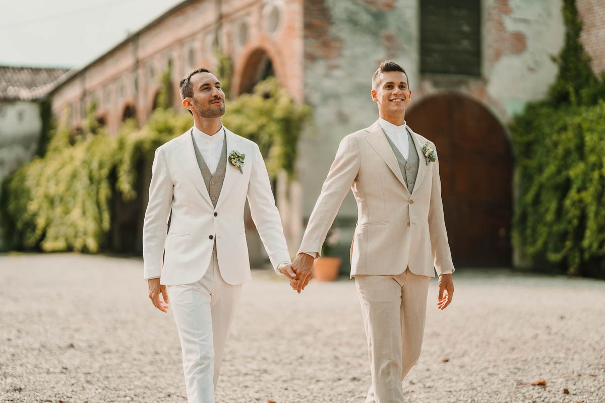 Francesco e Leonardo matrimonio presso la tenuta Le Risare Italia. Lorenzo Mazzega Wedding | Fotografo Matrimonio Milano | Reportage