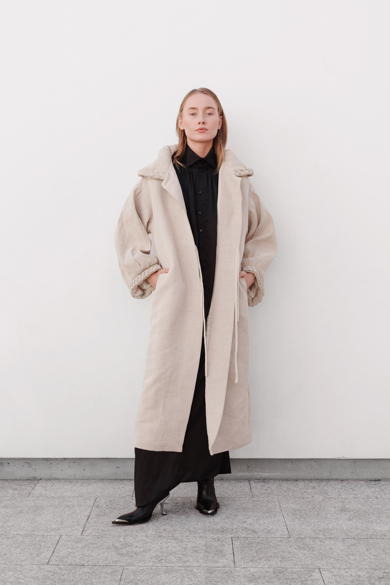 Clean digitals of female model in neutral studio lighting