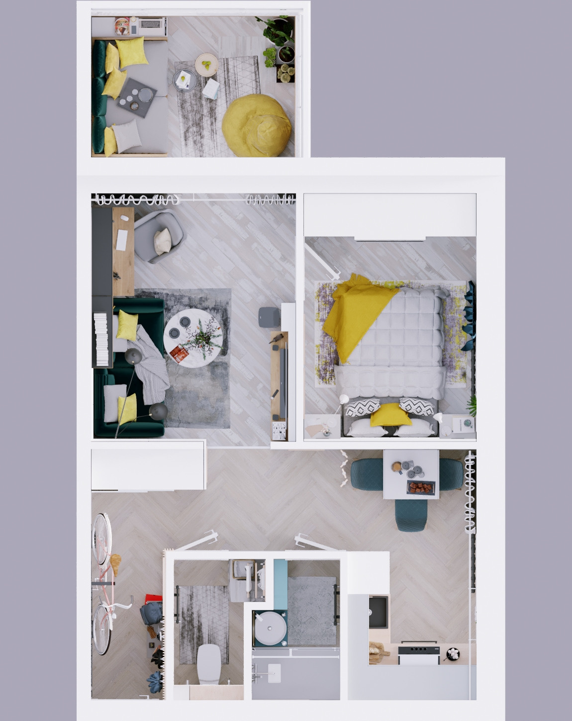 Дизайн ИНТЕРЬЕРА. Начало самостоятельной жизни… Каково это? 45 м². Архитектор, дизайнер интерьера, декоратор