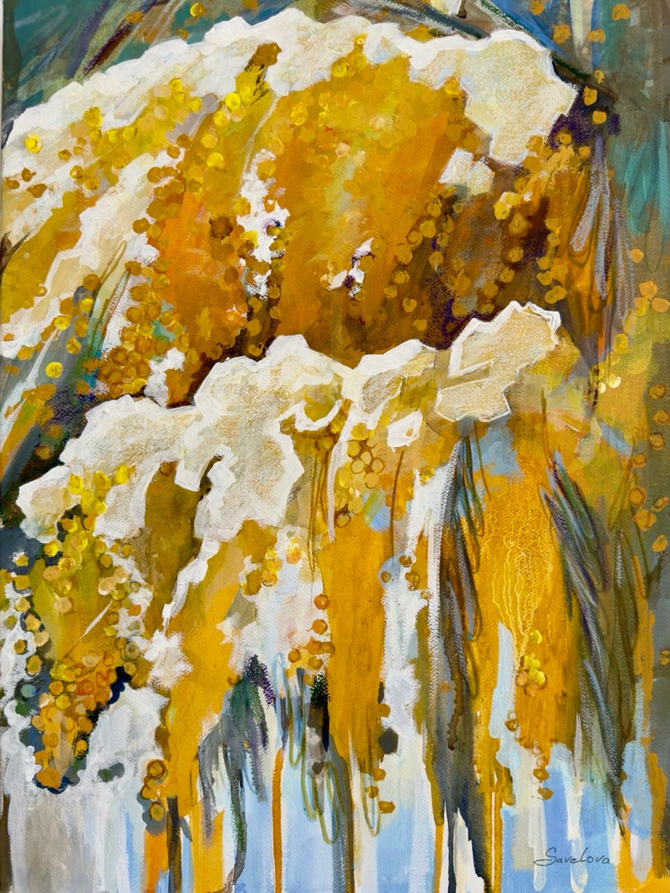 «Snow-Covered Mimosa». Художник живописец Савелова Ольга