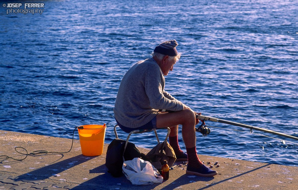 Old man fishing