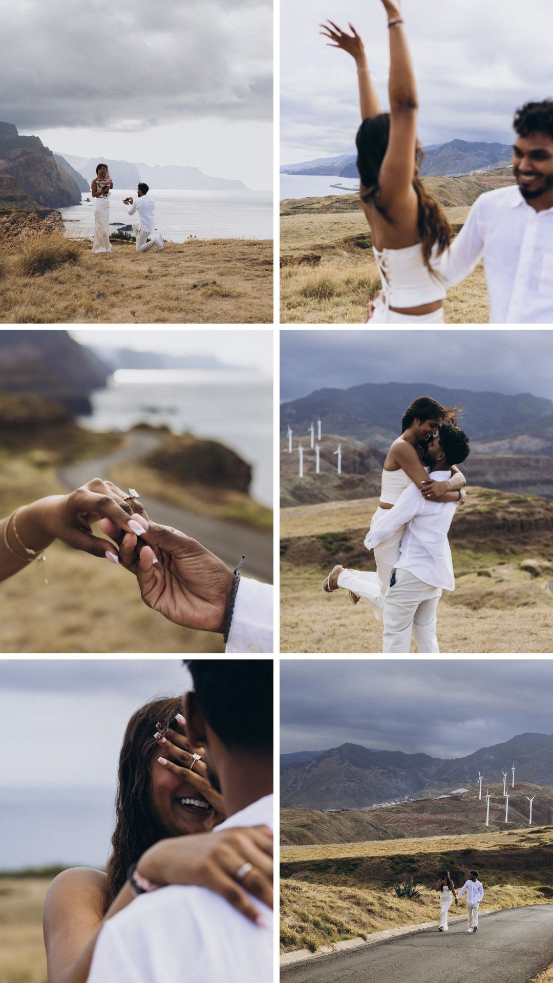 Romantic engagement highlights captured at Ponta do Rosto, Madeira.