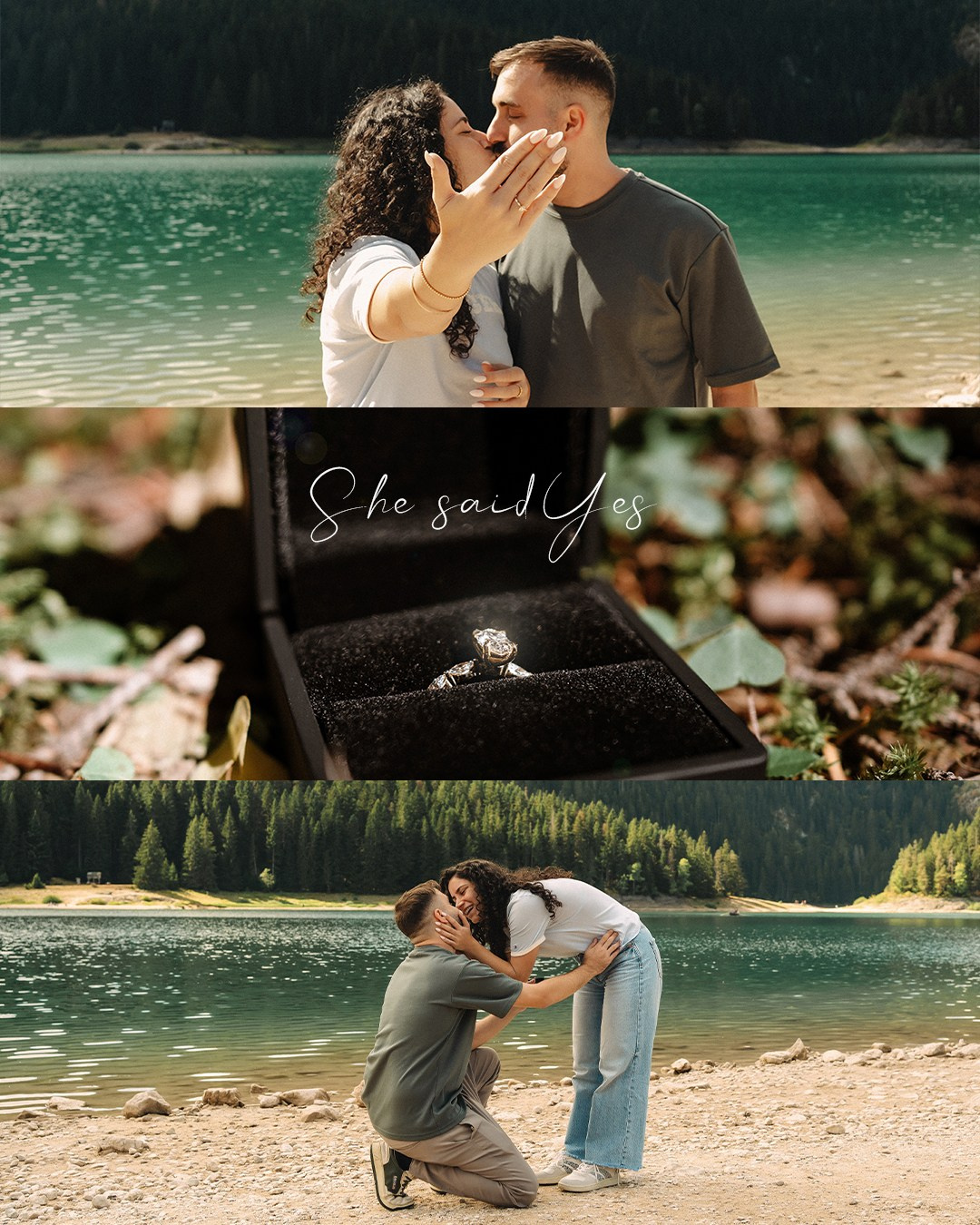 Noam&Liraz Marriage proposal Black lake. Montenegro photographer and videographer