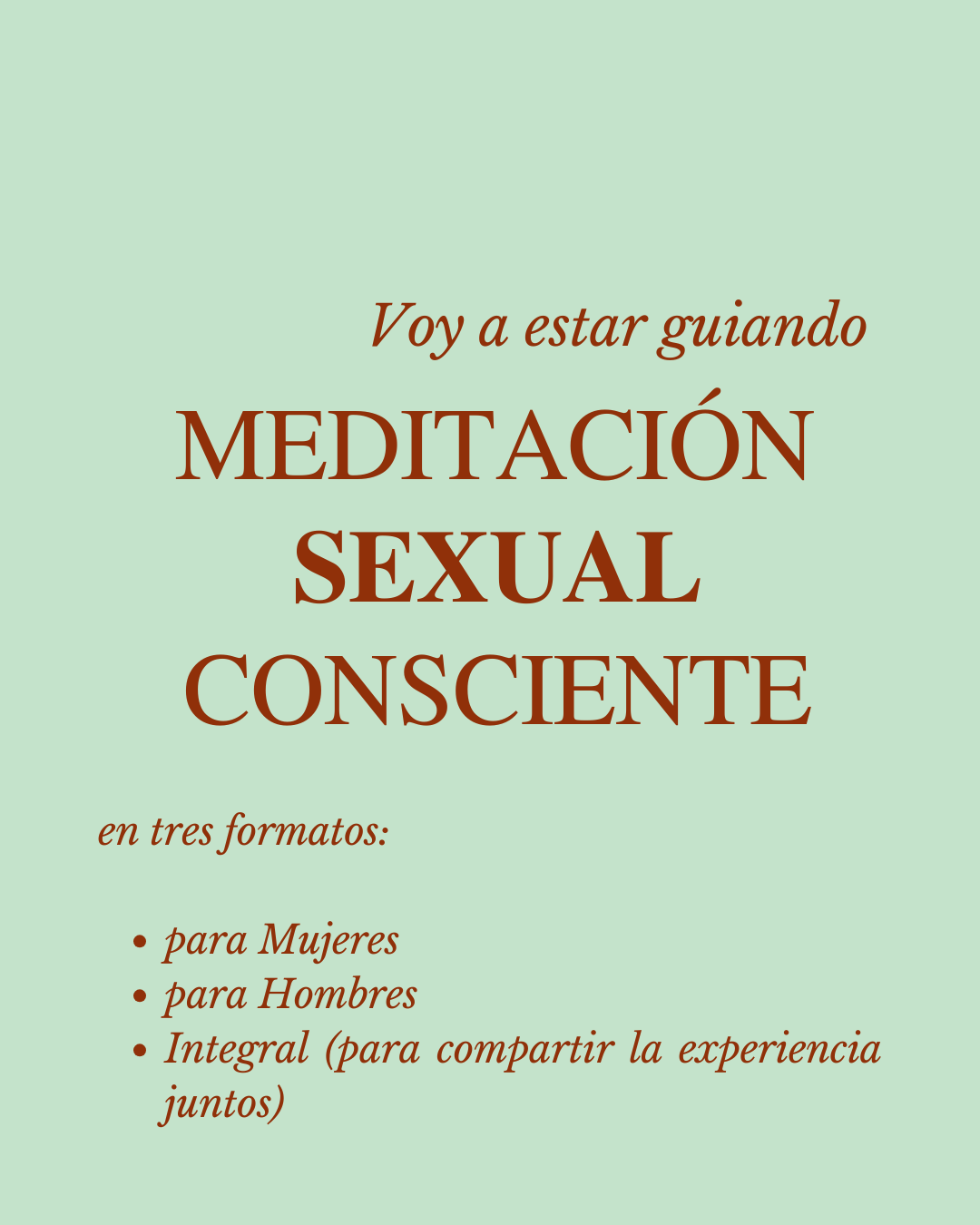 Meditación Sexual Consciente (MSC)