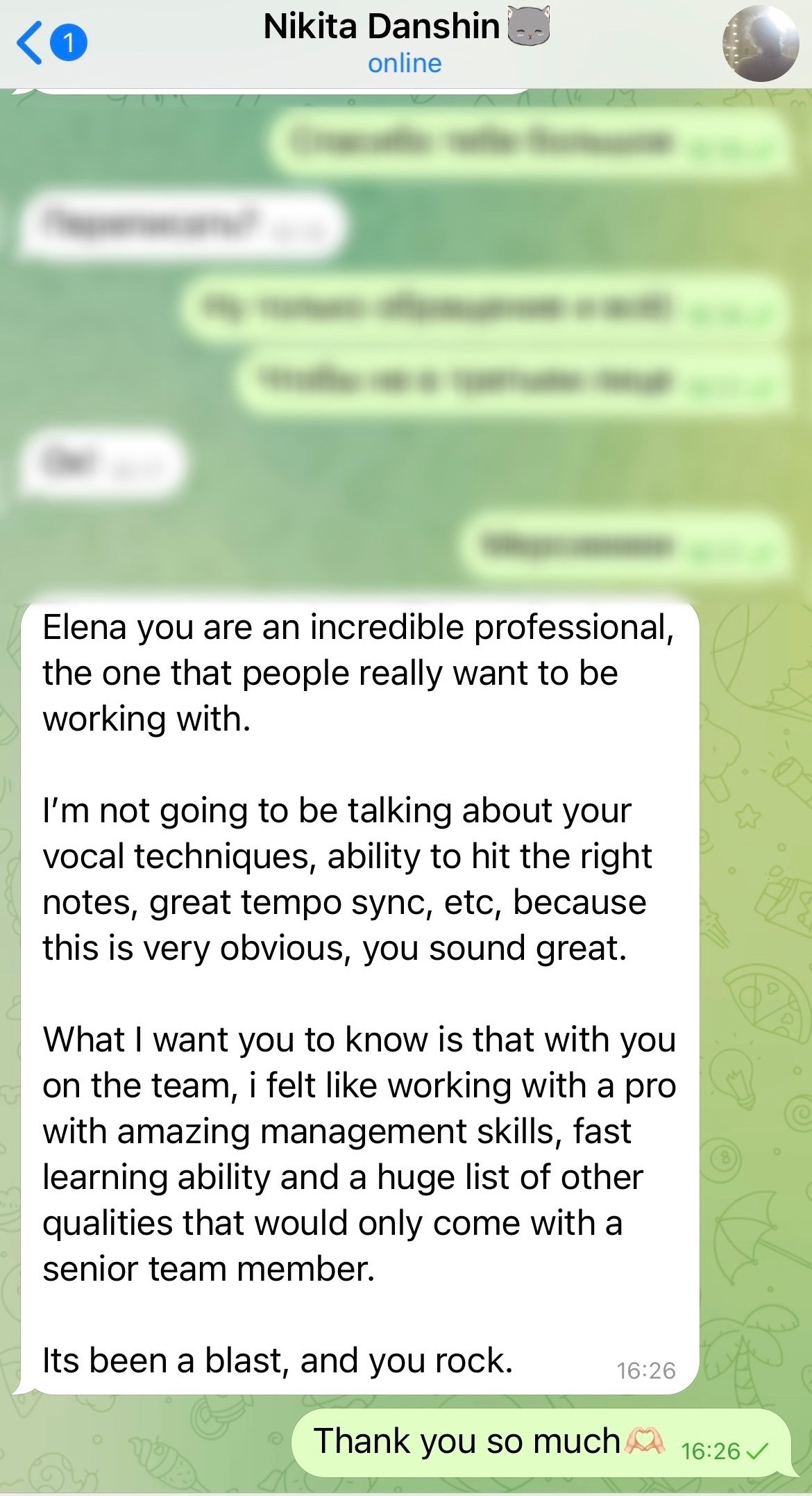 Отзывы. Ведущая Москва Елена Чайка