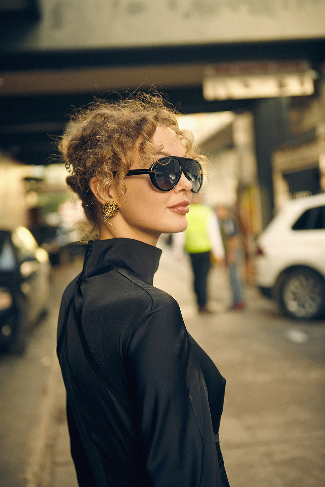 Fashion campaign for a women’s clothing brand shot in a street-style mood