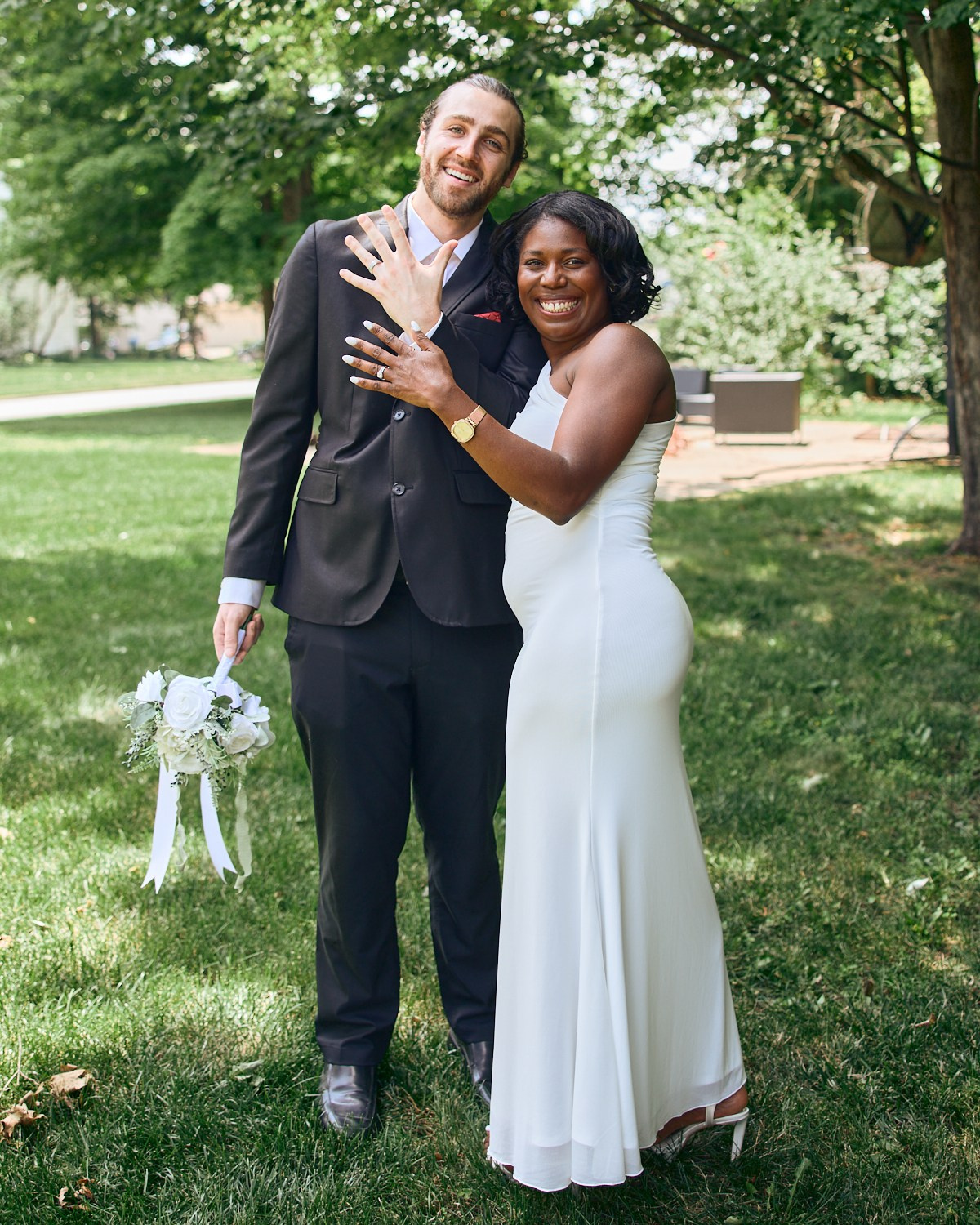 Carmelle & Brandon Ceremony at the judge’s house., Westerville. Columbus Proposal & Wedding Photographer | Kovyphoto