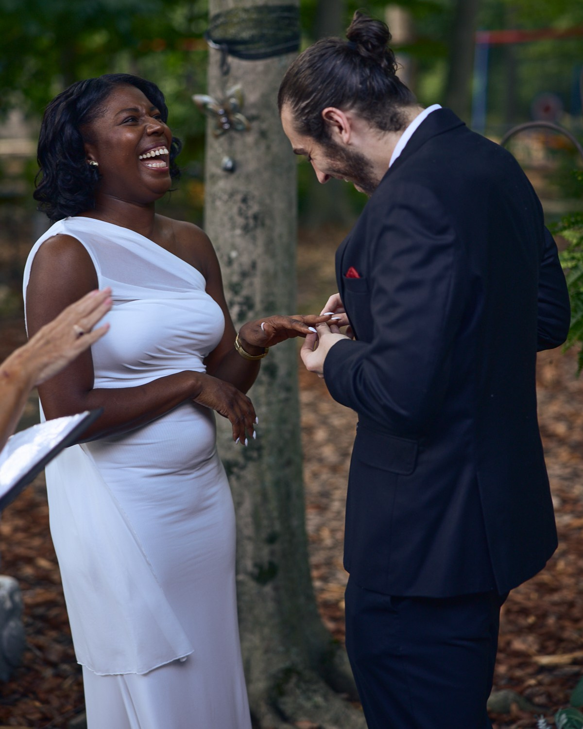 Carmelle & Brandon Ceremony at the judge’s house., Westerville. Columbus Proposal & Wedding Photographer | Kovyphoto