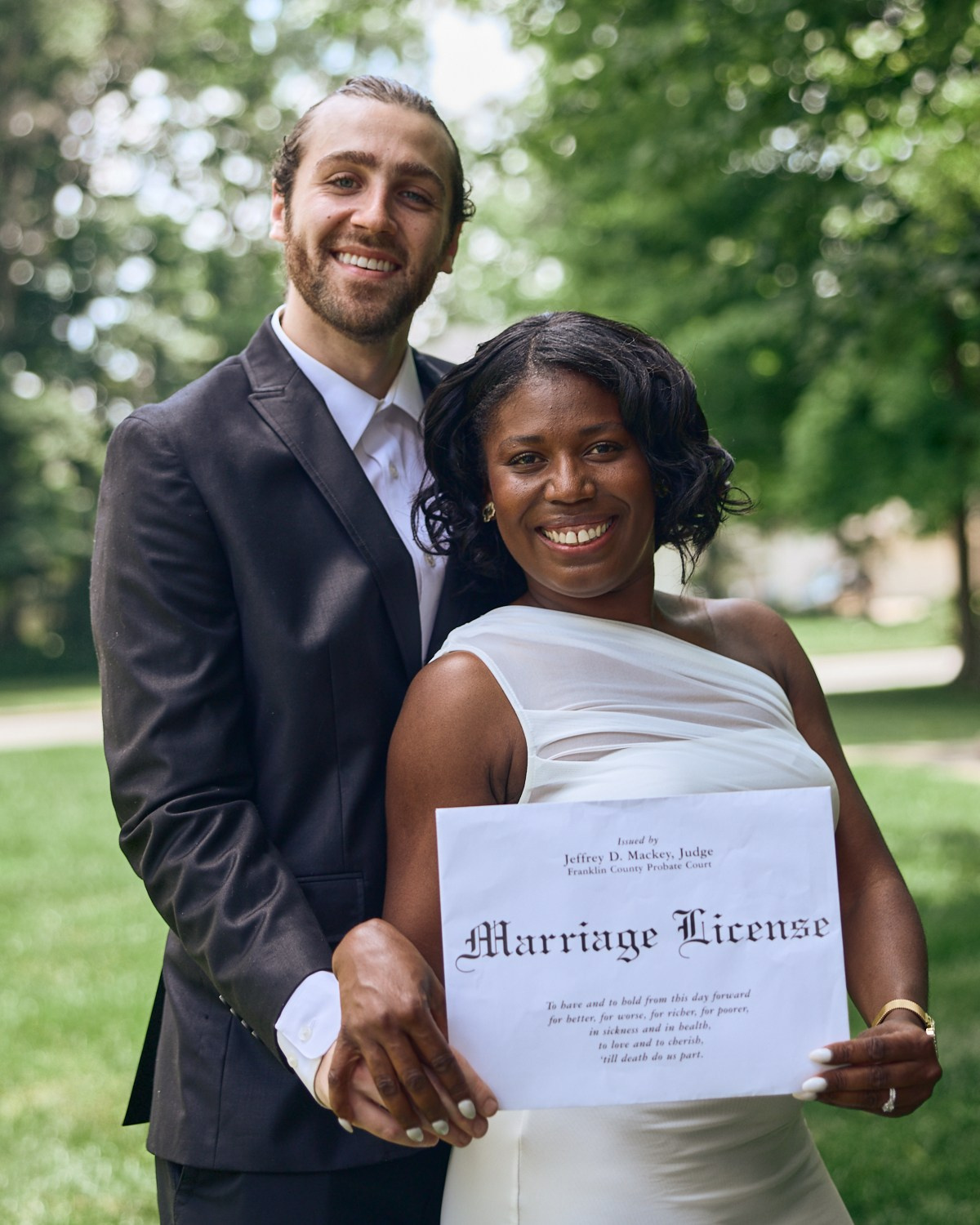 Carmelle & Brandon Ceremony at the judge’s house., Westerville. Columbus Proposal & Wedding Photographer | Kovyphoto