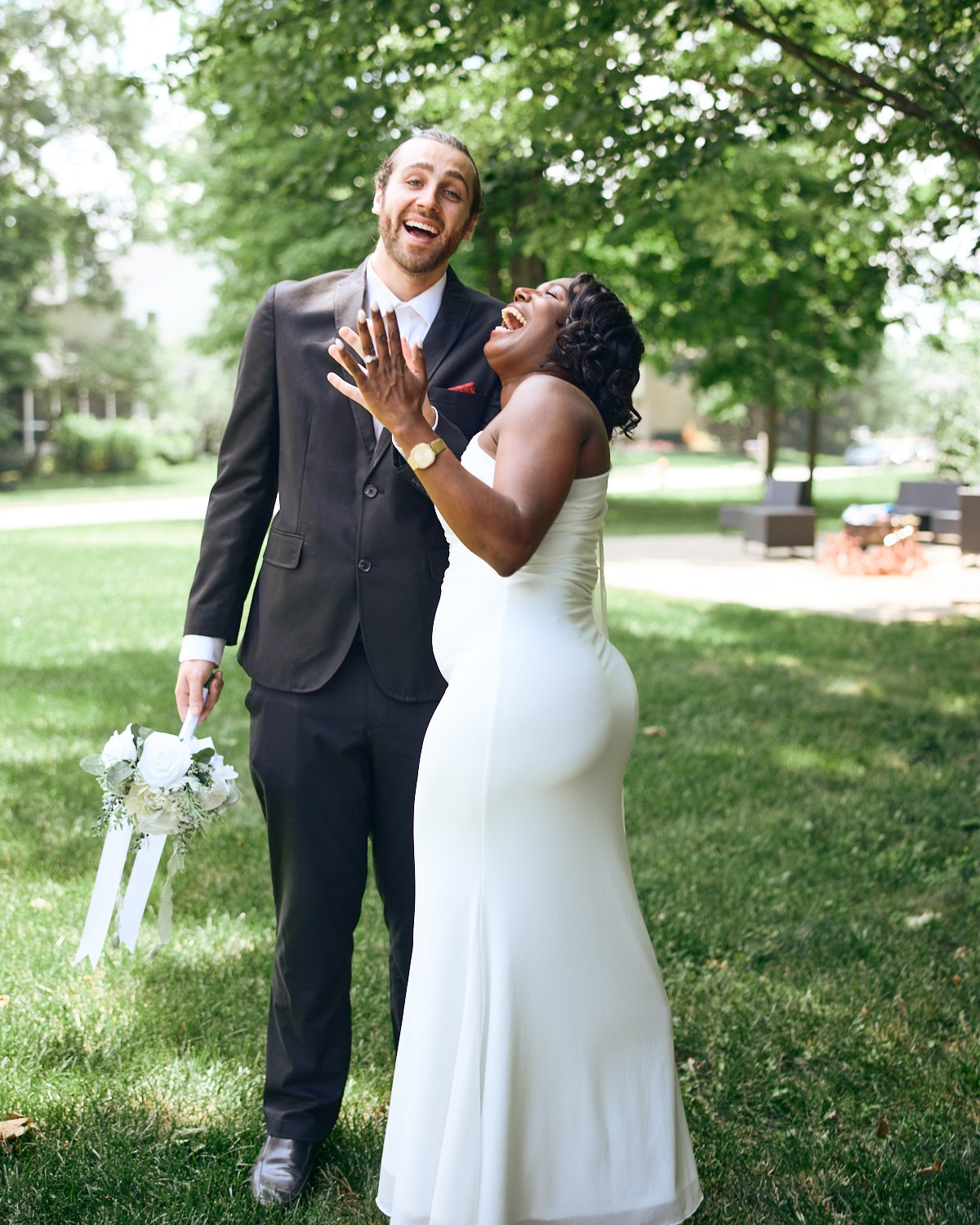 Carmelle & Brandon Ceremony at the judge’s house., Westerville. Columbus Proposal & Wedding Photographer | Kovyphoto