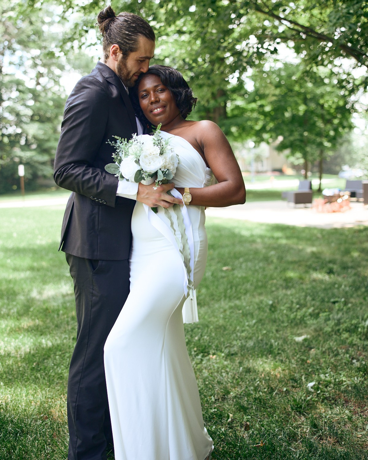 Carmelle & Brandon Ceremony at the judge’s house., Westerville. Columbus Proposal & Wedding Photographer | Kovyphoto