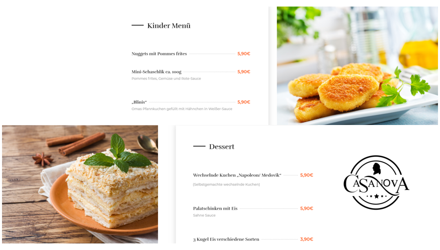 Меню. Рекламное агентство в Германии