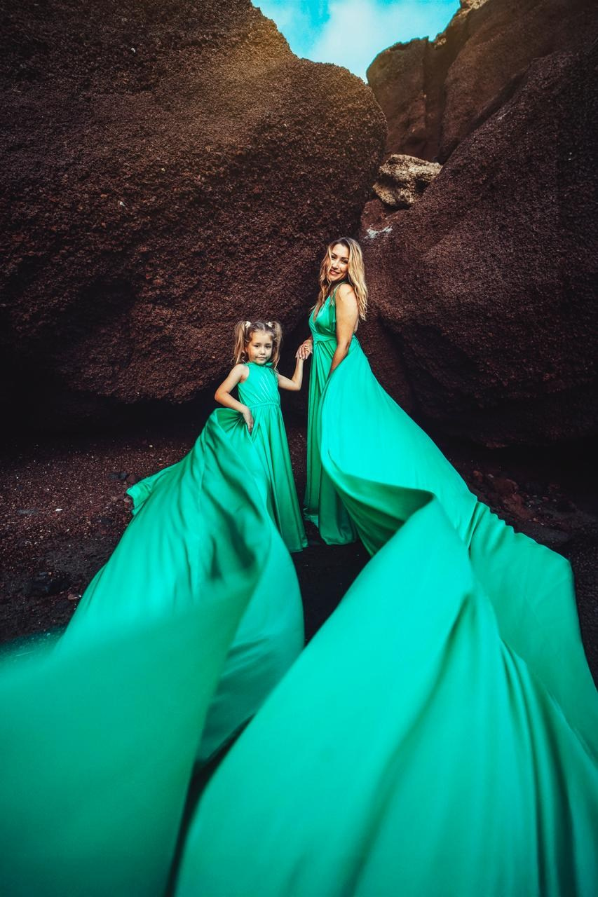 Vestido volador verde