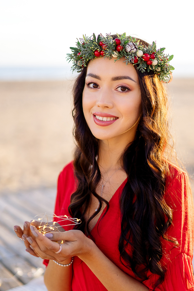 Новогодние фотосессии на пляже в Испании. Фотограф и визажист Анастасия Гусарова