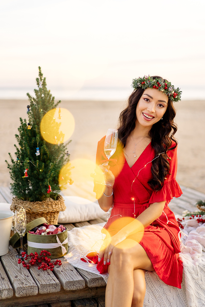 Новогодние фотосессии на пляже в Испании. Фотограф и визажист Анастасия Гусарова