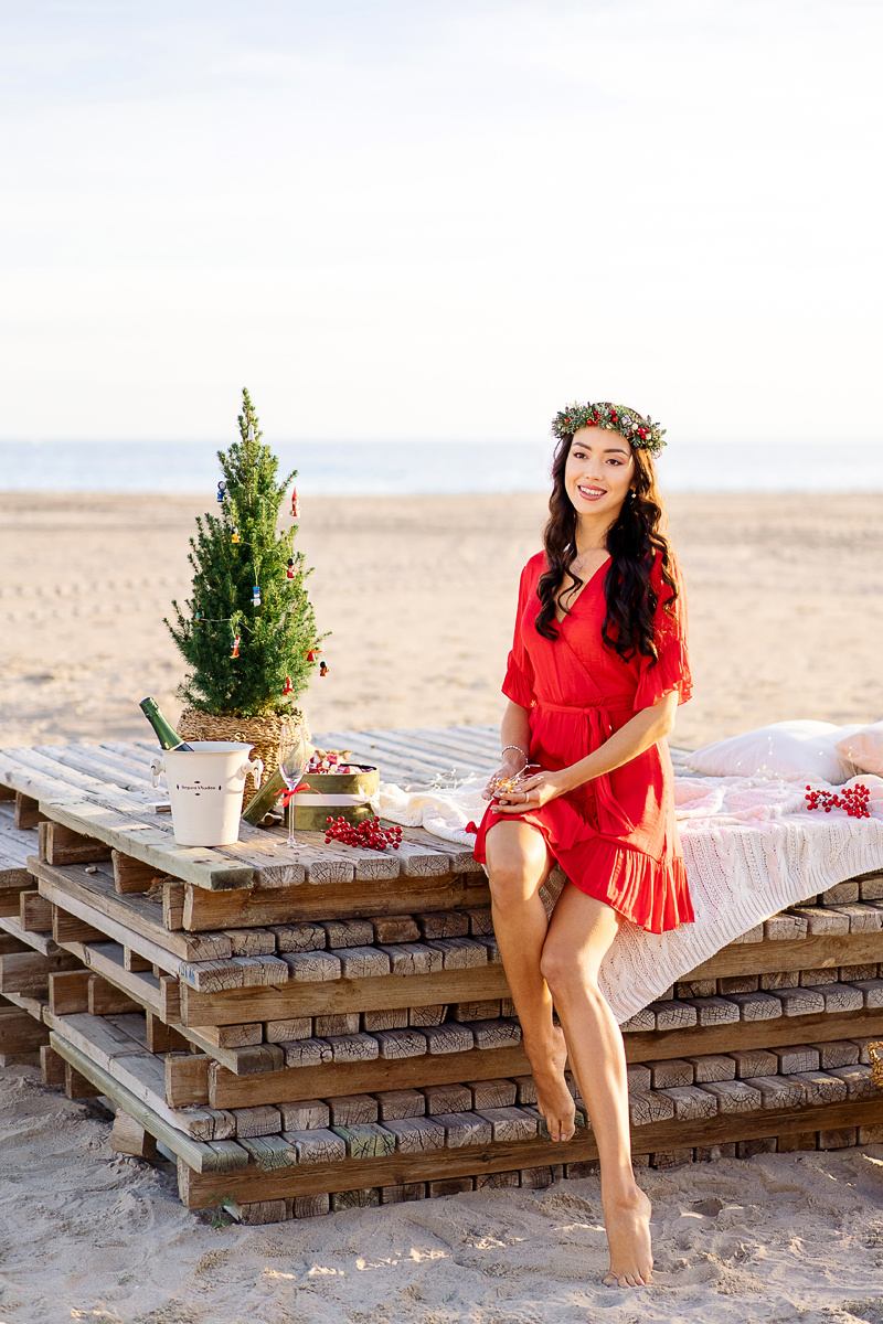 Новогодние фотосессии на пляже в Испании. Фотограф и визажист Анастасия Гусарова
