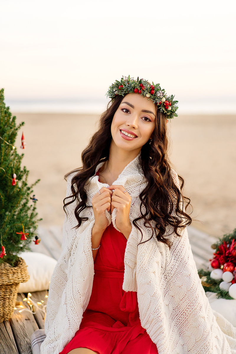 Новогодние фотосессии на пляже в Испании. Фотограф и визажист Анастасия Гусарова