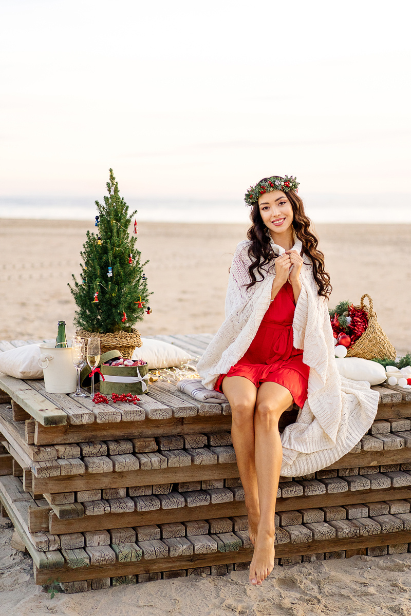 Новогодние фотосессии на пляже в Испании. Фотограф и визажист Анастасия Гусарова