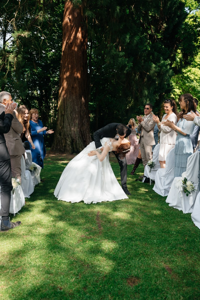 deep kiss after the ceremony
