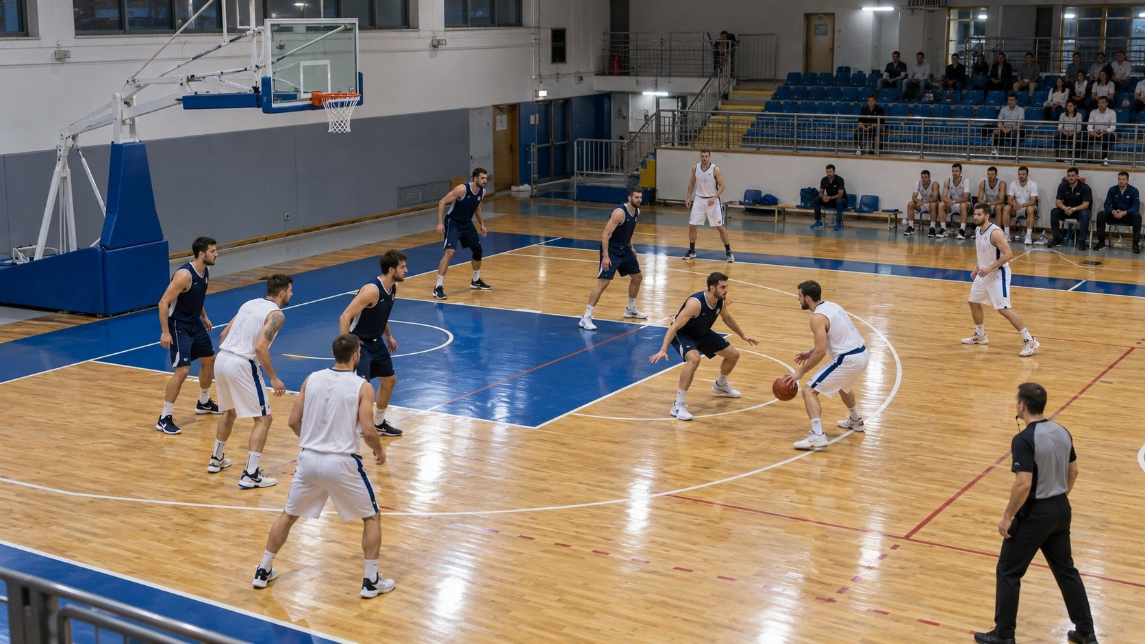 Videoriprese di una partita di basket