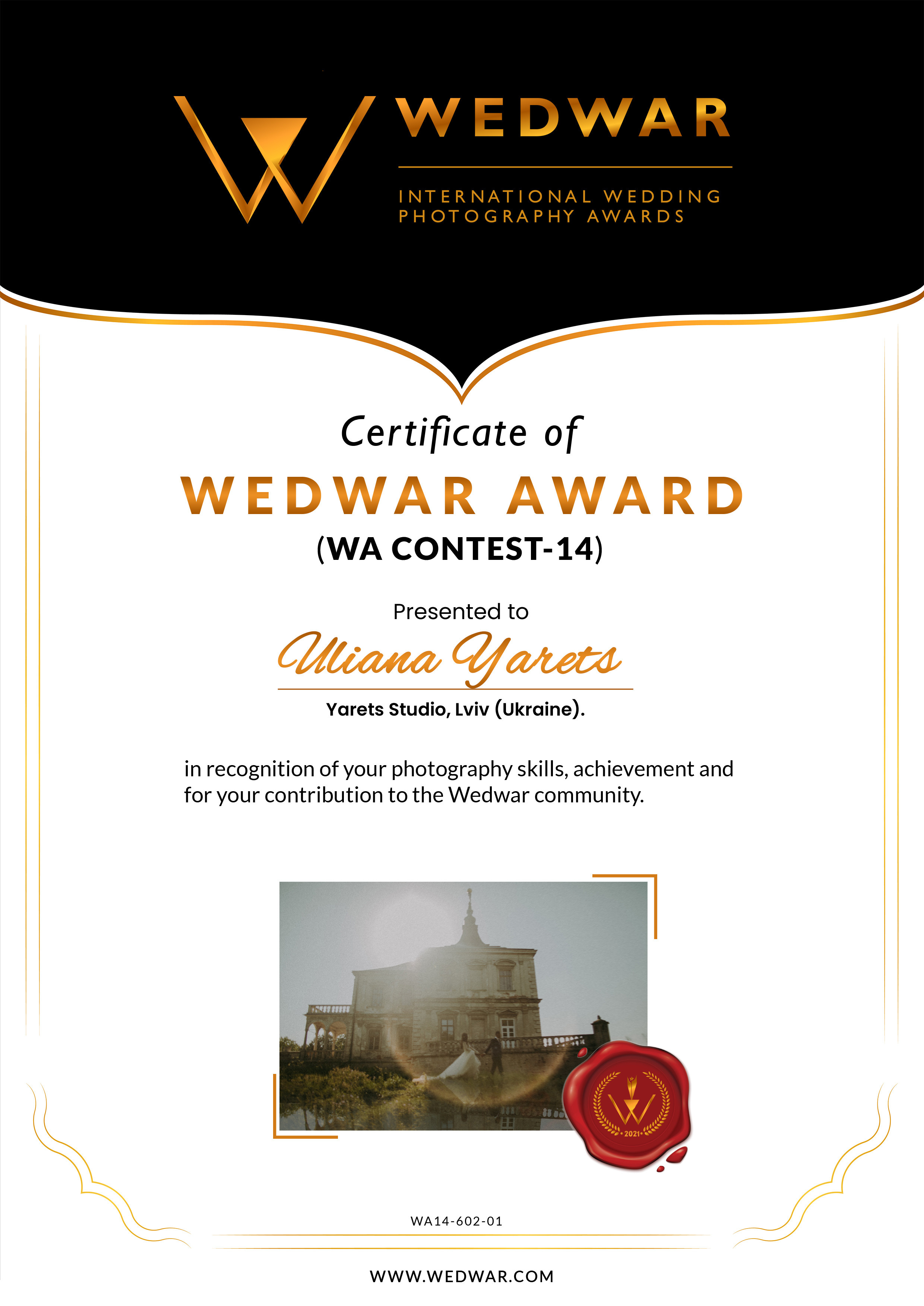 WEDWAR AWARDS. Весільна Фото і відео Зйомка