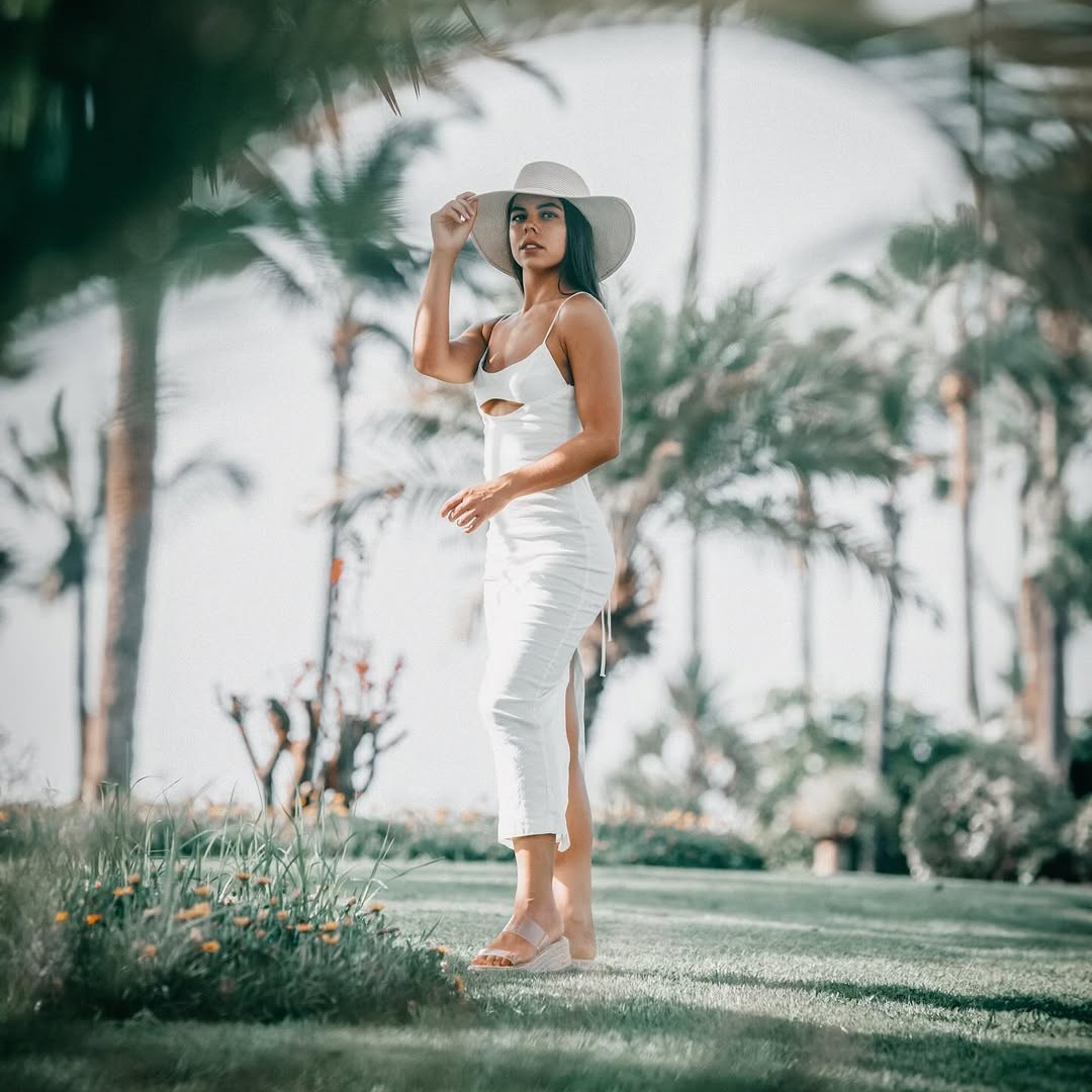 Bright solo traveler beach photo at Anfi del Mar Green Palms