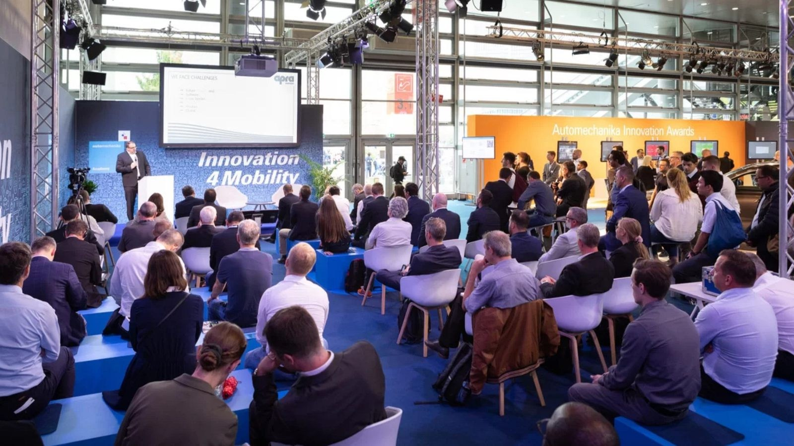 Corporate conference audience and stage captured for an event highlight video in the UAE