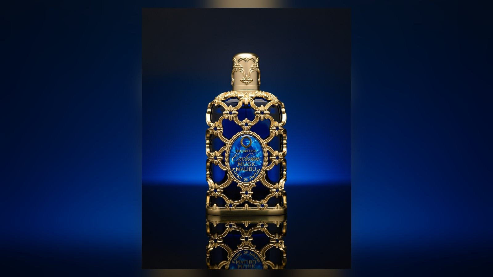 Luxury perfume bottle photographed with controlled reflections for professional product retouching in Dubai