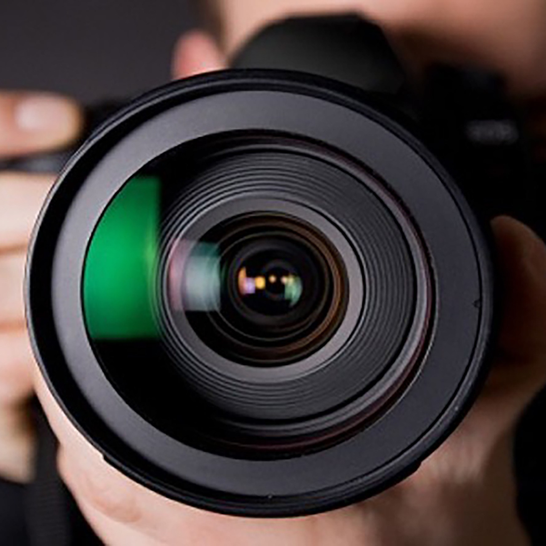 Camera lens close-up