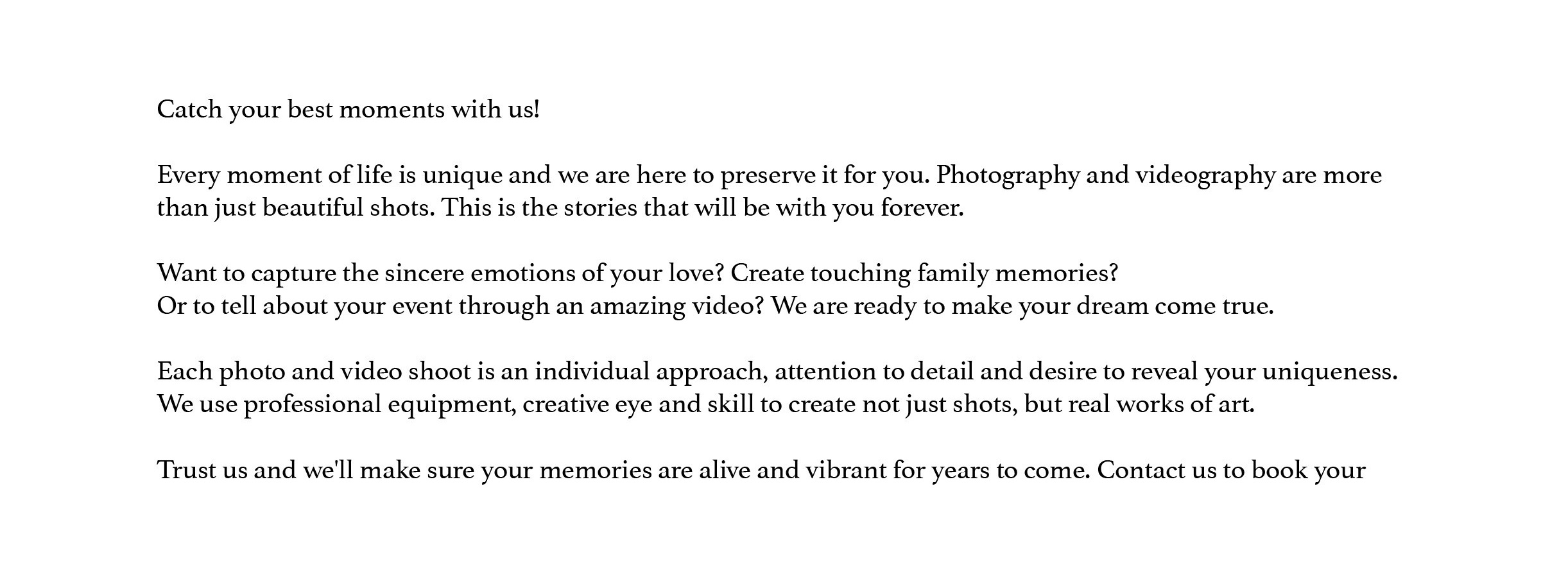 ABOUT US. Montenegro photographer and videographer