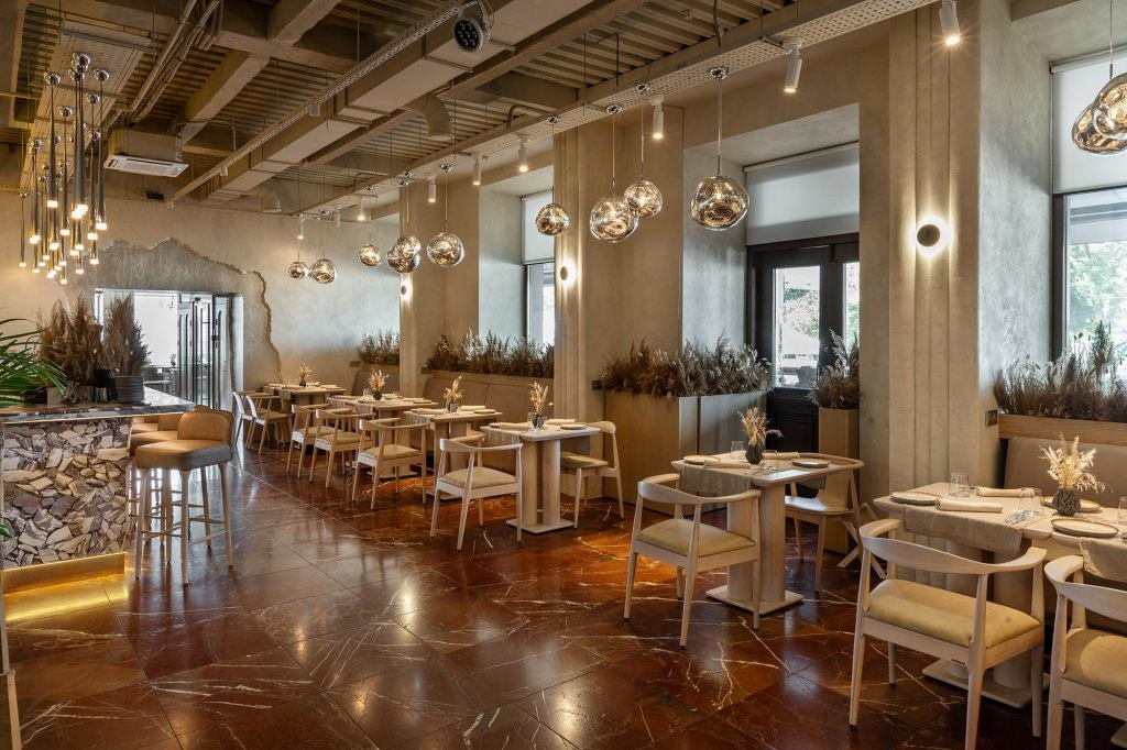 MARBL RESTAURANT. Interior Design & 3D Rendering | Alena Bulataya Design Buro