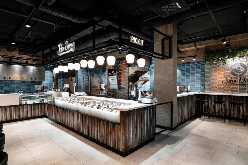 “JOHN DORY” FISH SHOP. Interior Design & 3D Rendering | Alena Bulataya Design Buro