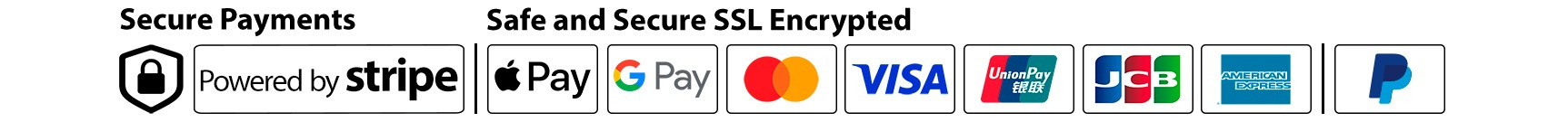 Maksesüsteemide logod PayPal, Apple Pay ja Google Pay, Visa, Mastercard, American Express, JCB ja China UnionPay. Fotograaf Roman Djužev.