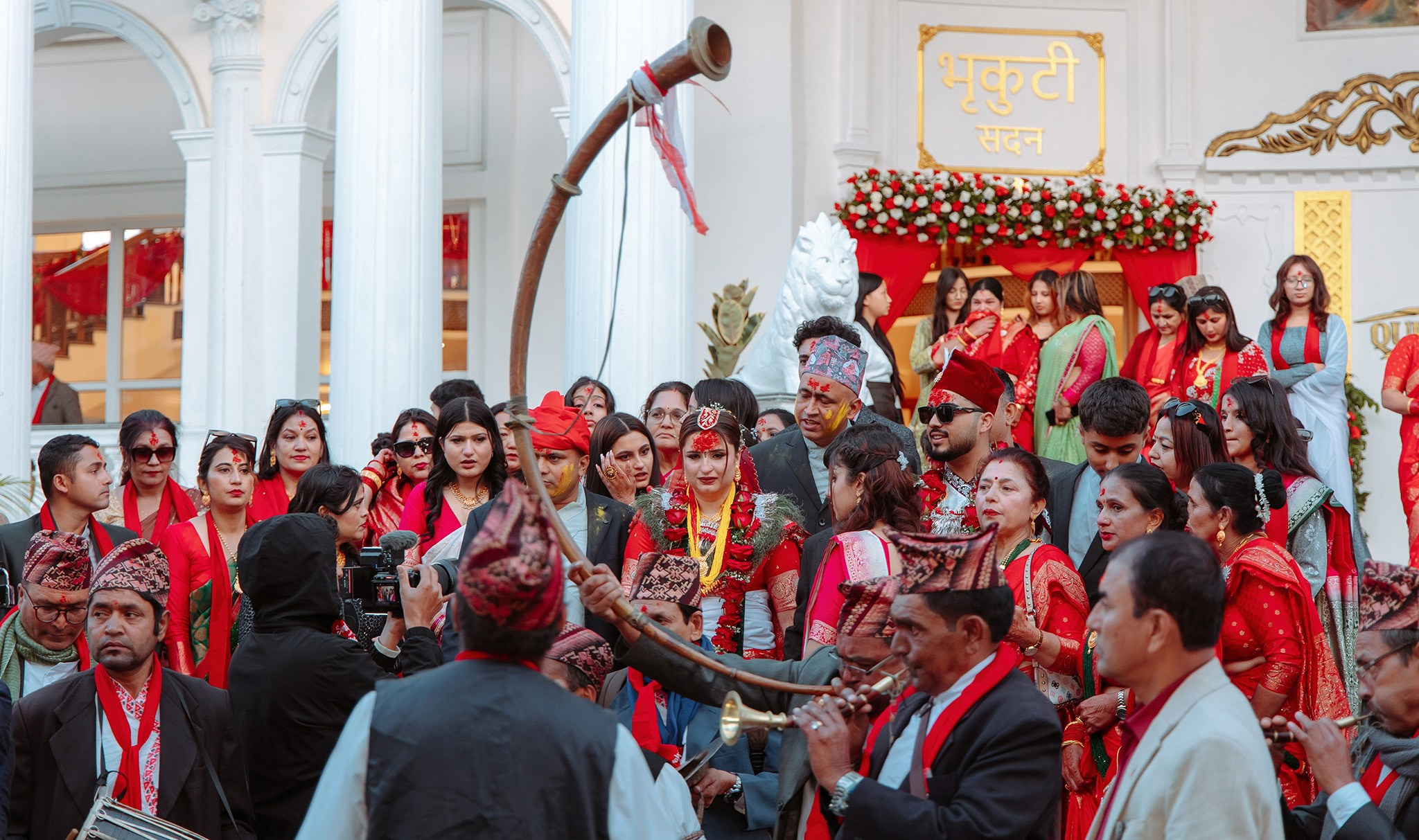 Traditional bidai moment at Nepali wedding ceremony, Kathmandu Nepal.