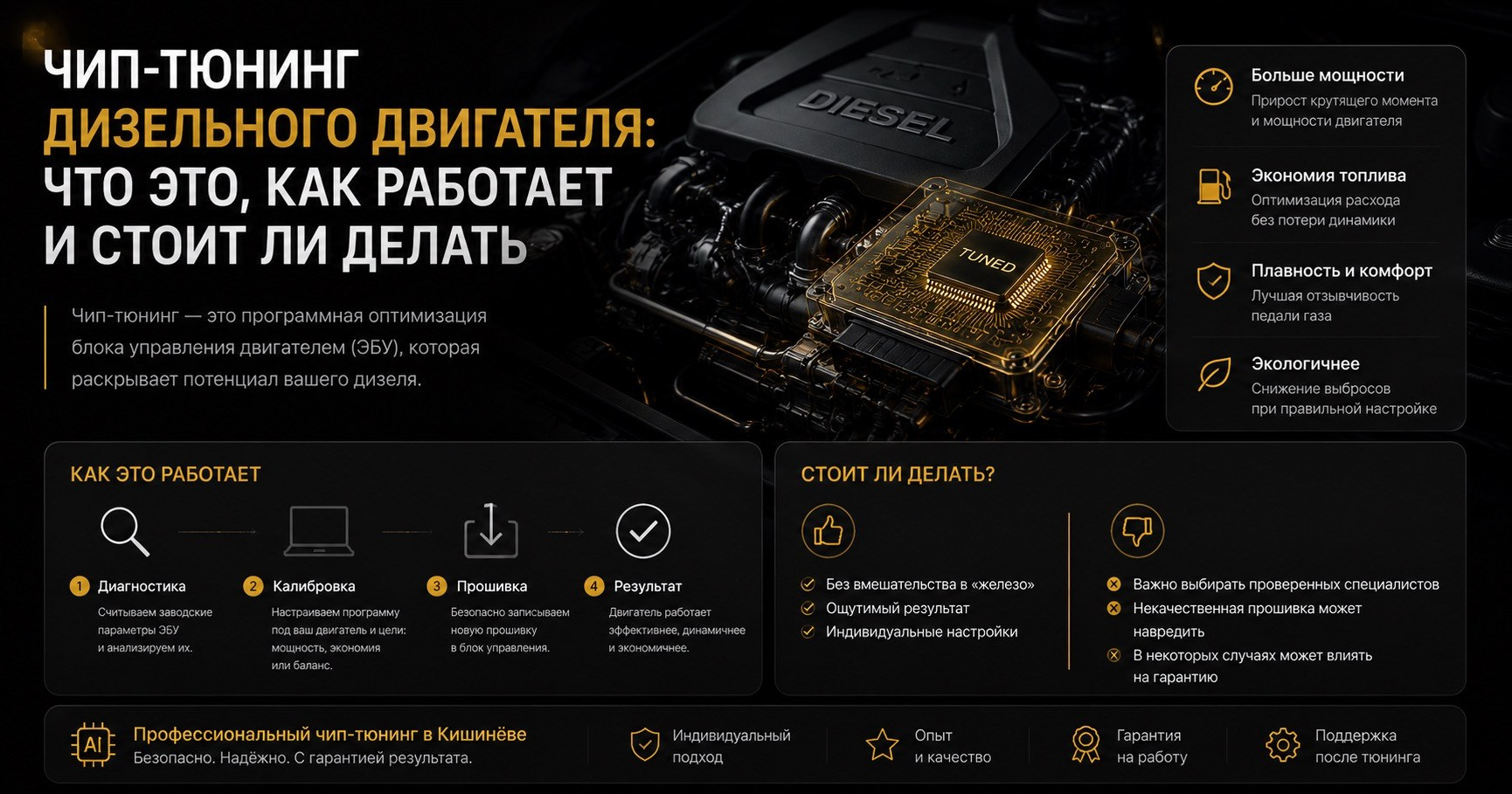 Чип-тюнинг дизельного двигателя в Кишинёве — Stage 1, Stage 2, отключение DPF и EGR |Master Detailing
